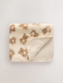 Cream Bear Fleece Baby Blanket