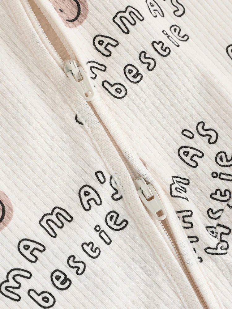 AW3263s10.jpg Cream Family Two Way Zip Footless Baby Sleepsuit (0-18mths) - Image 6