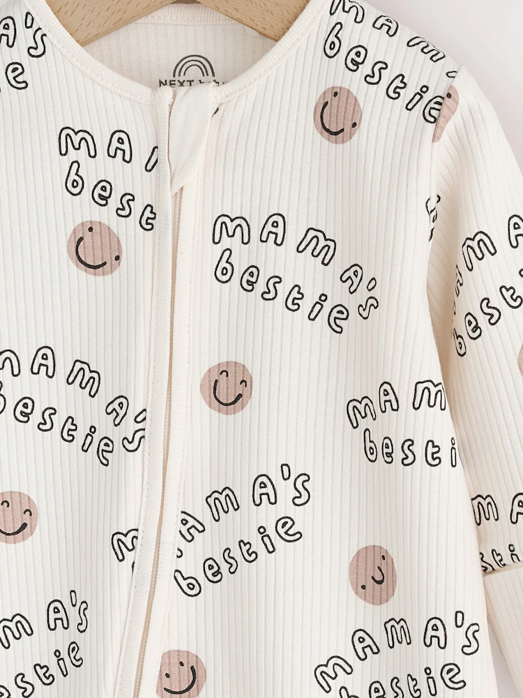 AW3263s8.jpg Cream Family Two Way Zip Footless Baby Sleepsuit (0-18mths) - Image 5