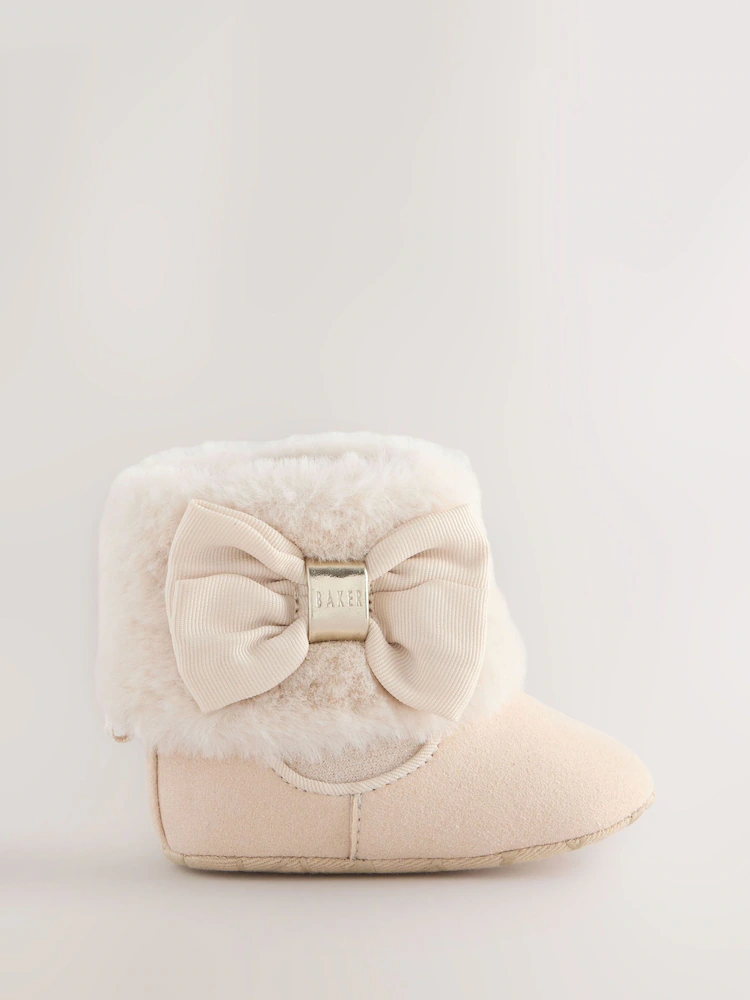 AY7051s.jpg Baker by Ted Baker Baby Girls Faux Fur Trim Padders Boots