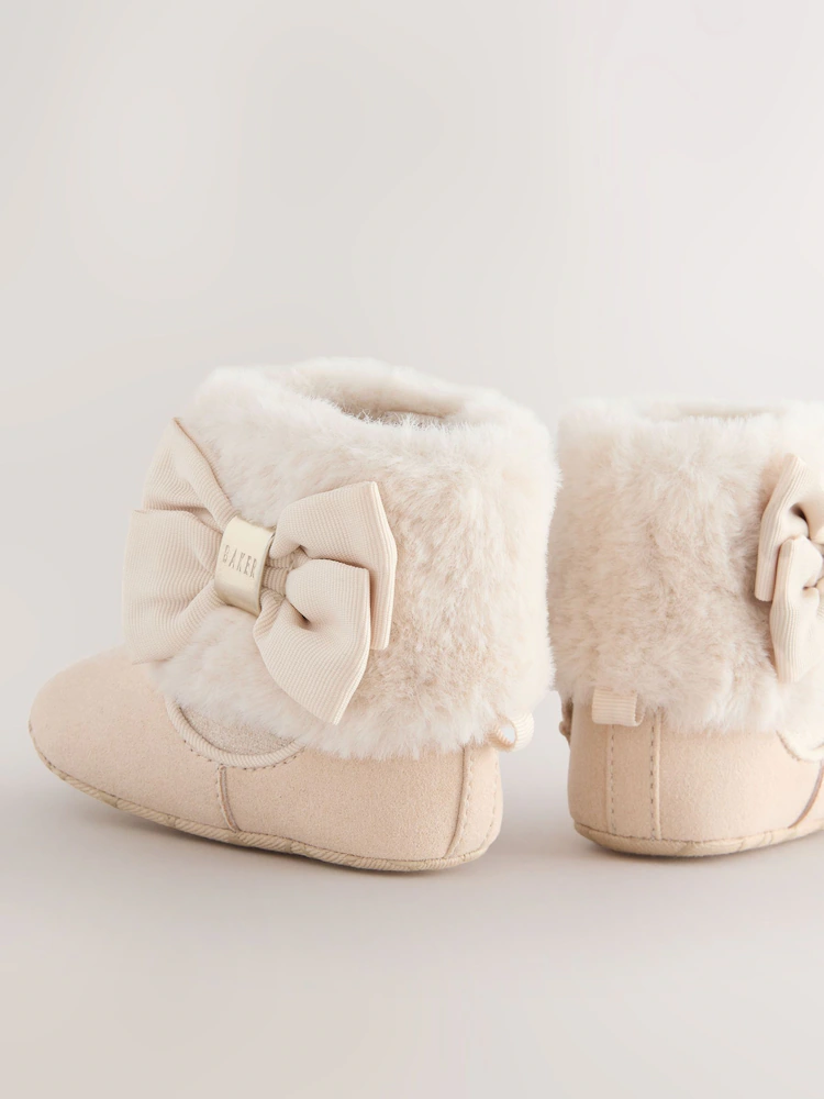 AY7051s3.jpg Baker by Ted Baker Baby Girls Faux Fur Trim Padders Boots - Image 5