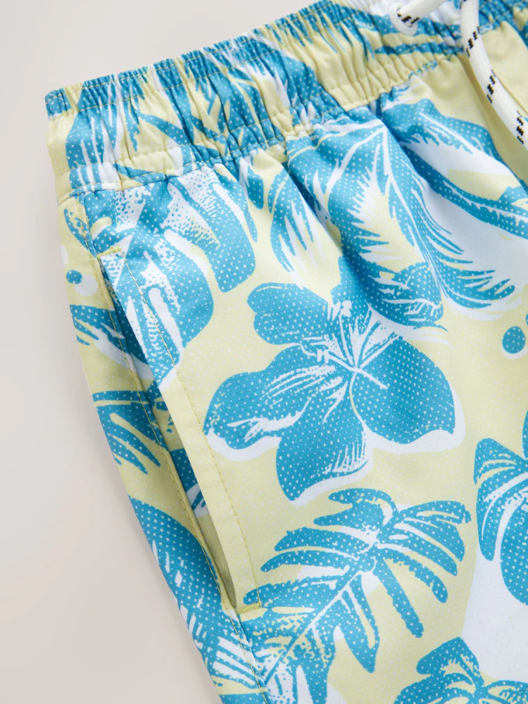 E90238s4.jpg Yellow Palm Printed Swim Shorts Size 2-3y Immediate - Image 3