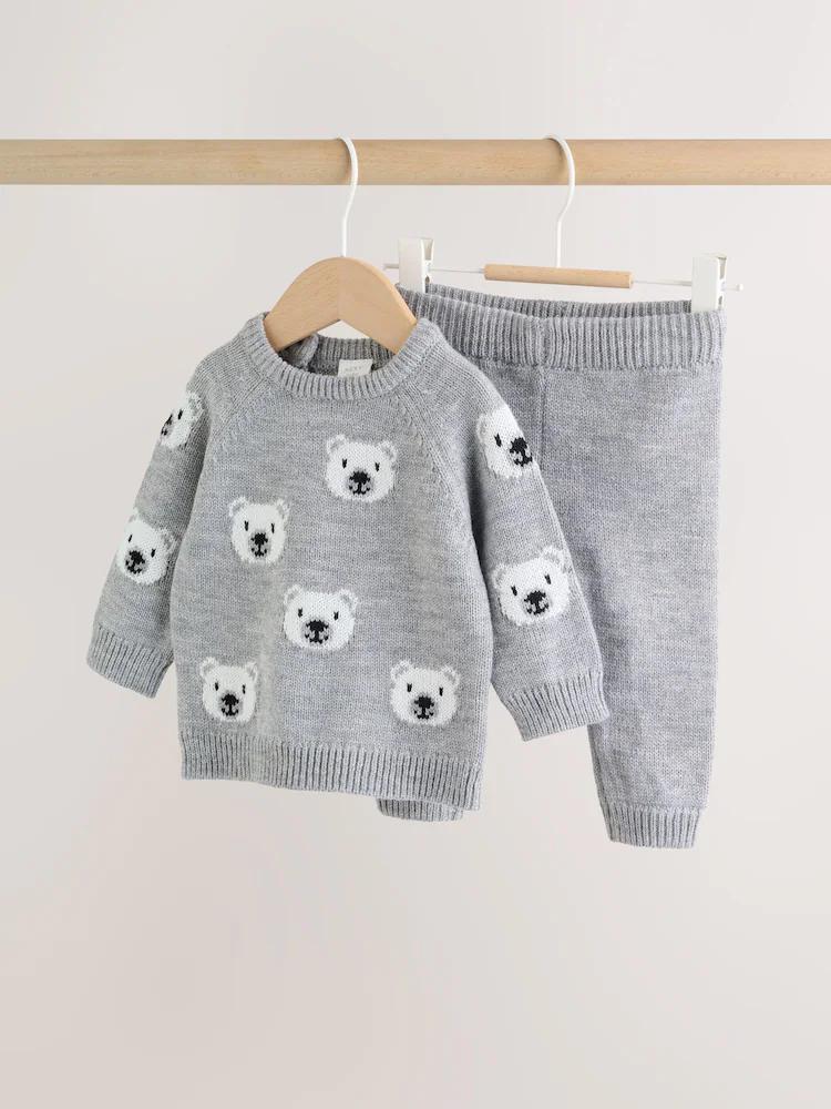 F03124s.jpg Grey Bear Knitted Top and Leggings Set (0mths-2yrs) Immediate