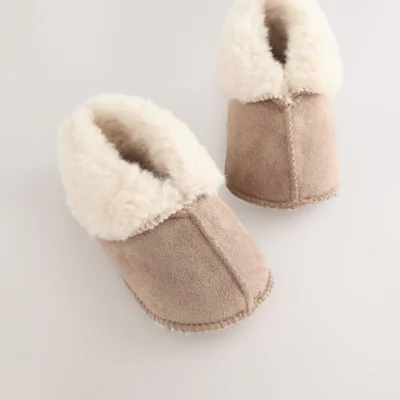 Neutral Brown Baby Warm Lined Boots (0-2yrs) Immediate