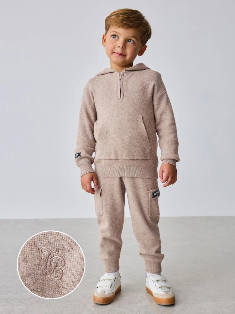 F68596s2.jpg Baker by Ted Baker Knitted Funnel Zip Neck Top and Jogger Set. Immediate