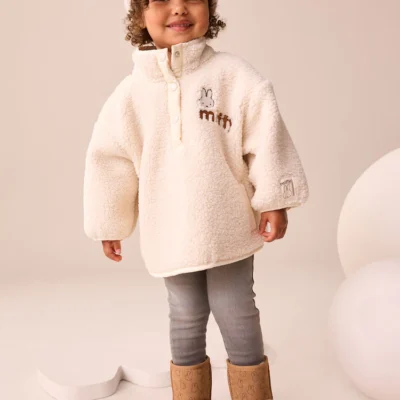 Cream Miffy Half Popper Fleece (3mths-7yrs)