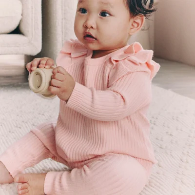 Light Pink Baby Knitted Jumper and Leggings Set 2 Piece (0mths-3yrs)