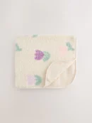 Cream Floral Baby Fleece Blanket
