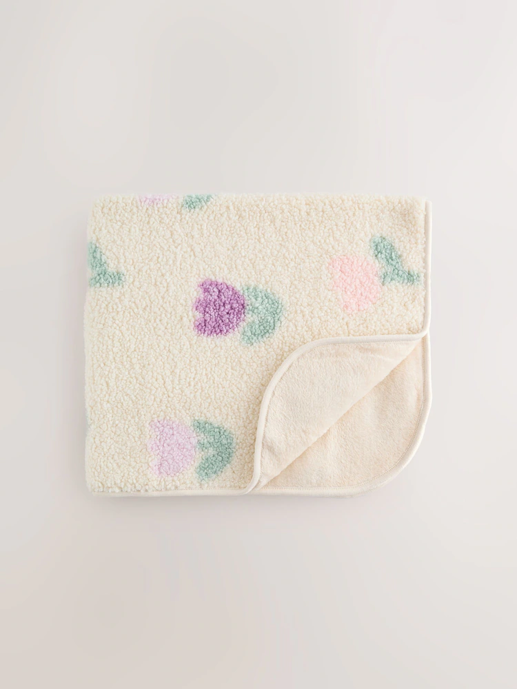 F94139s.jpg Cream Floral Baby Fleece Blanket