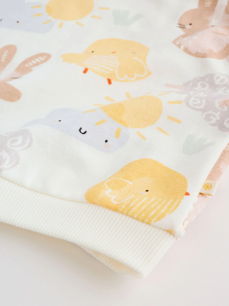 H30249s12.jpg White Bunny Character Print Easter Sweat and Leggings Baby Set (0mths-2yrs) - Image 8