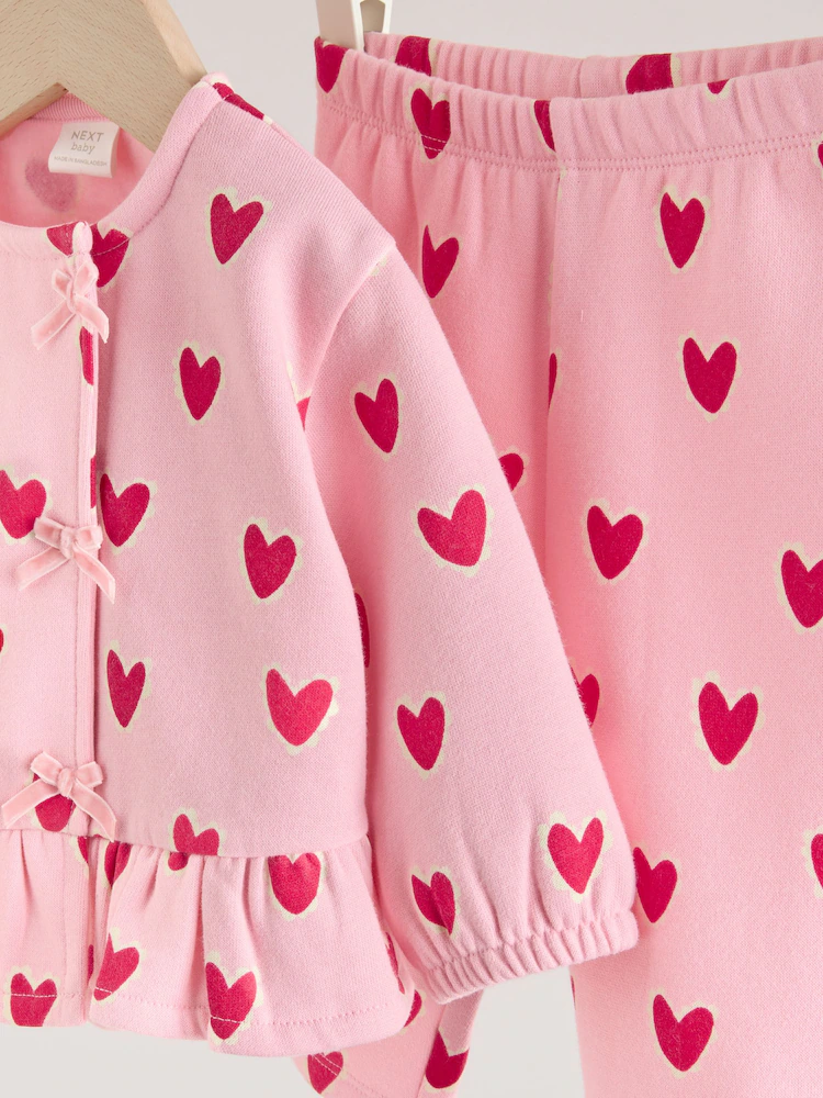 H53917s7.jpg Pink Heart Top & Leggings Set 2 Piece (0mths-2yrs) - Image 3