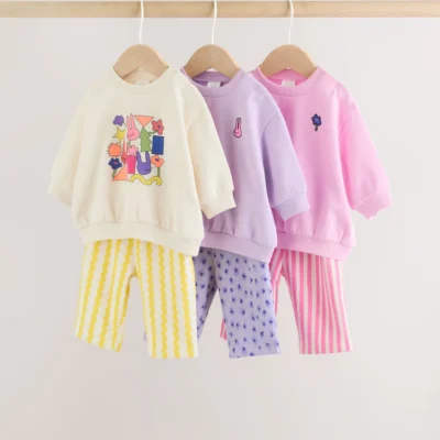 Multi Baby Sweatshirts & Joggers 6 Piece Set (0mths-3yrs)