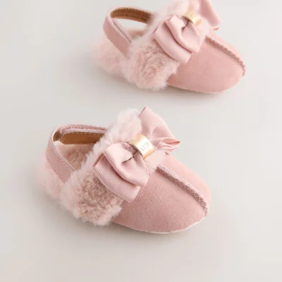 Baker by Ted Baker Baby Girls Faux Fur Trim Padders Mules