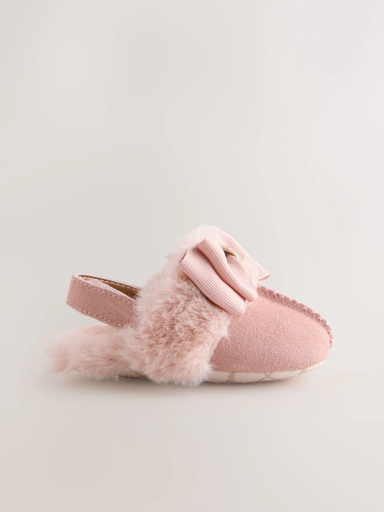 AN4512s2.jpg Baker by Ted Baker Baby Girls Faux Fur Trim Padders Mules - Image 6