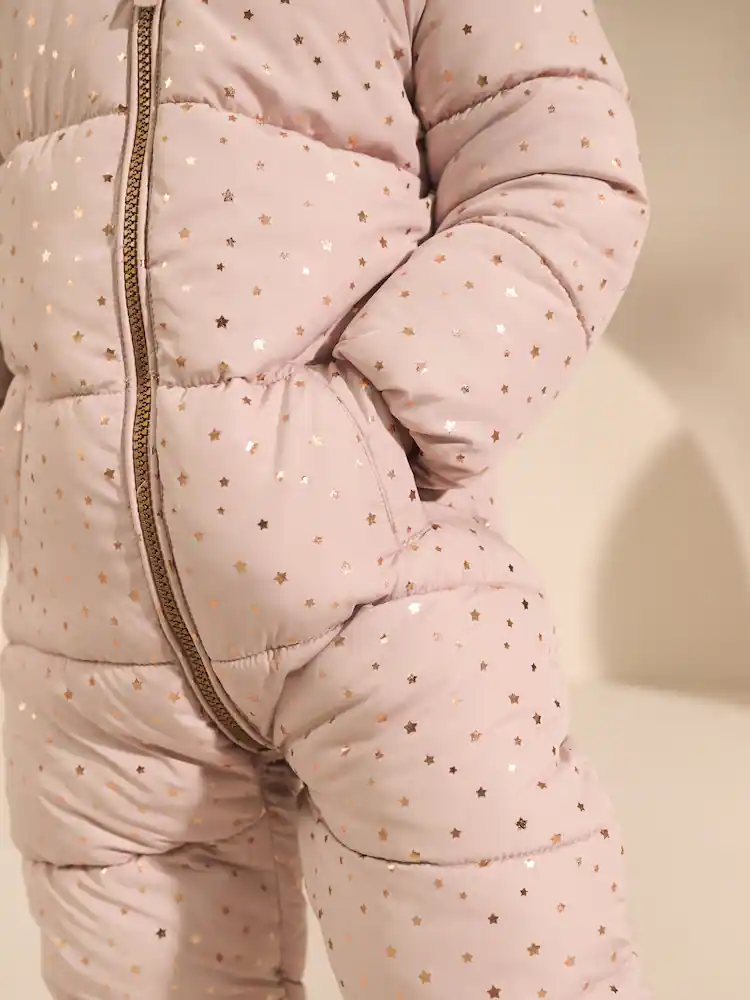 AN4617s4.jpg Pale Pink Print Shower Resistant Snowsuit (3mths-7yrs) - Image 7