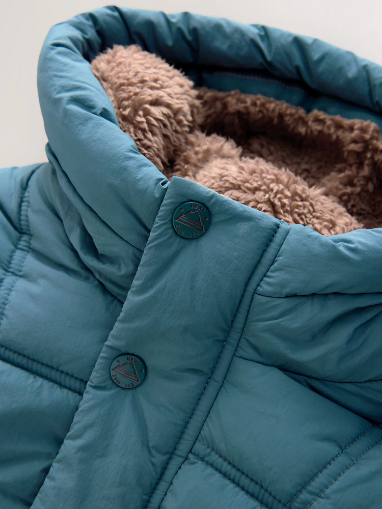 AV1024s4.jpg Blue Borg Lined Padded Shower Resistant Coat (3mths-7yrs) - Image 3