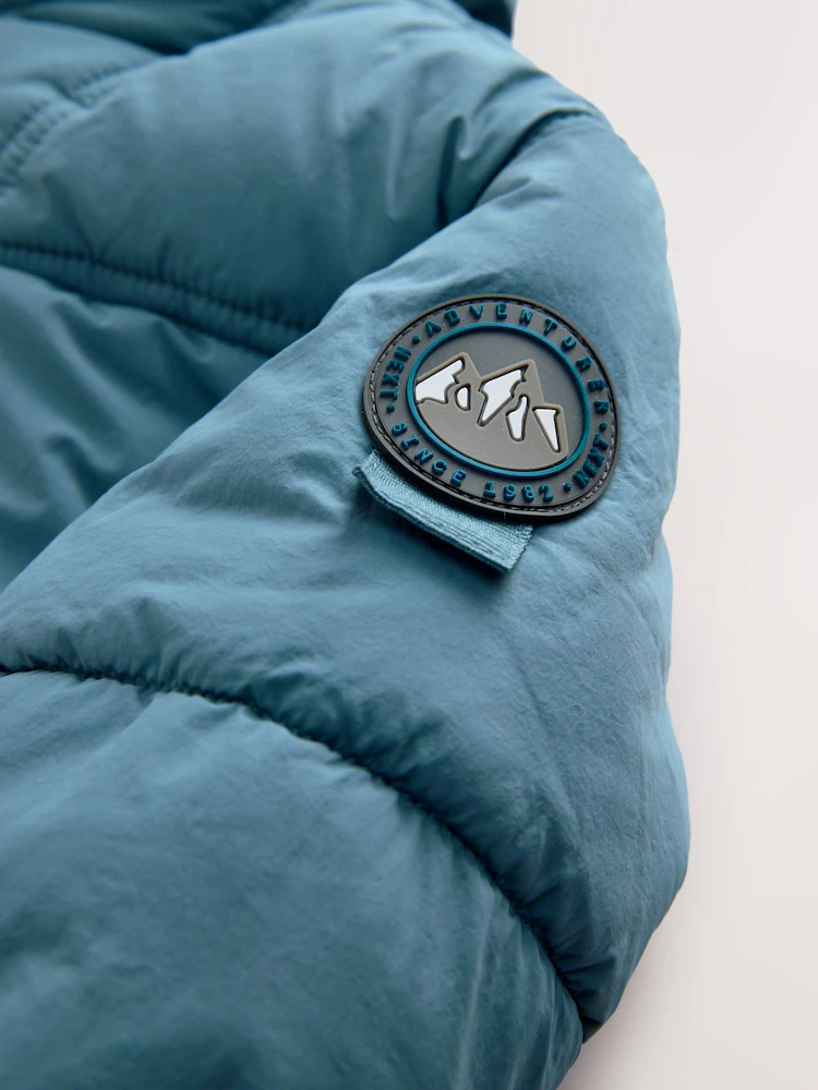 AV1024s5.jpg Blue Borg Lined Padded Shower Resistant Coat (3mths-7yrs) - Image 4