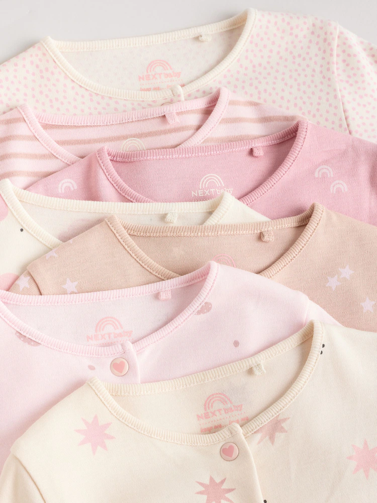 AW2290s12.jpg Pink 7 Pack Baby Sleepsuits (0mths-3yrs) - Image 4