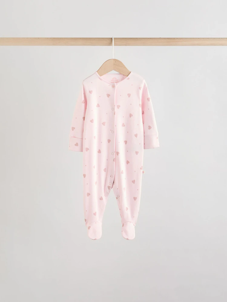 AW2290s3.jpg Pink 7 Pack Baby Sleepsuits (0mths-3yrs) - Image 5