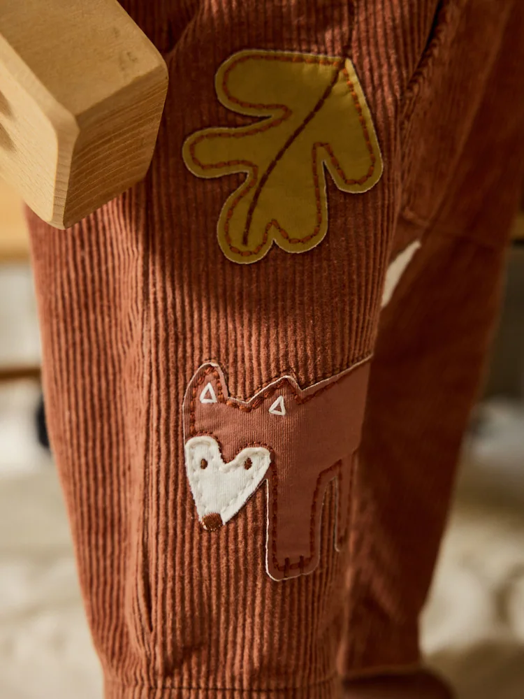 AY4420s5.jpg Brown Woodland Cord Dungarees and Bodysuit Set - Image 3