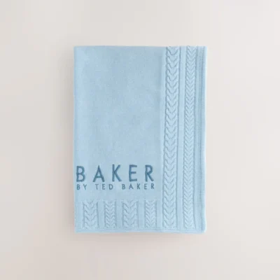 Baker by Ted Baker Baby Boys Blue Cable Knitted Blanket
