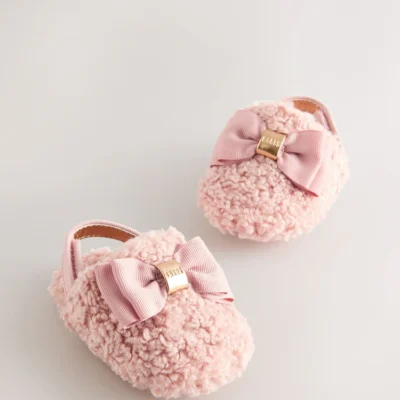 Baker by Ted Baker Baby Girls Faux Fur Trim Padders Mules