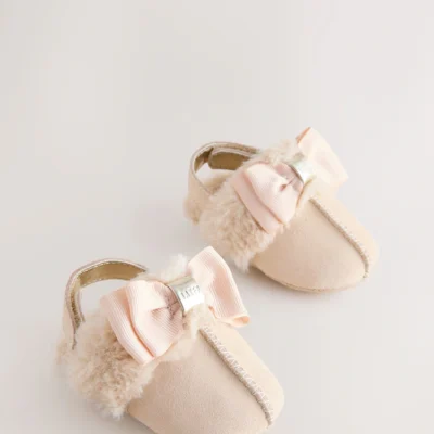 Baker by Ted Baker Baby Girls Faux Fur Trim Padders Mules