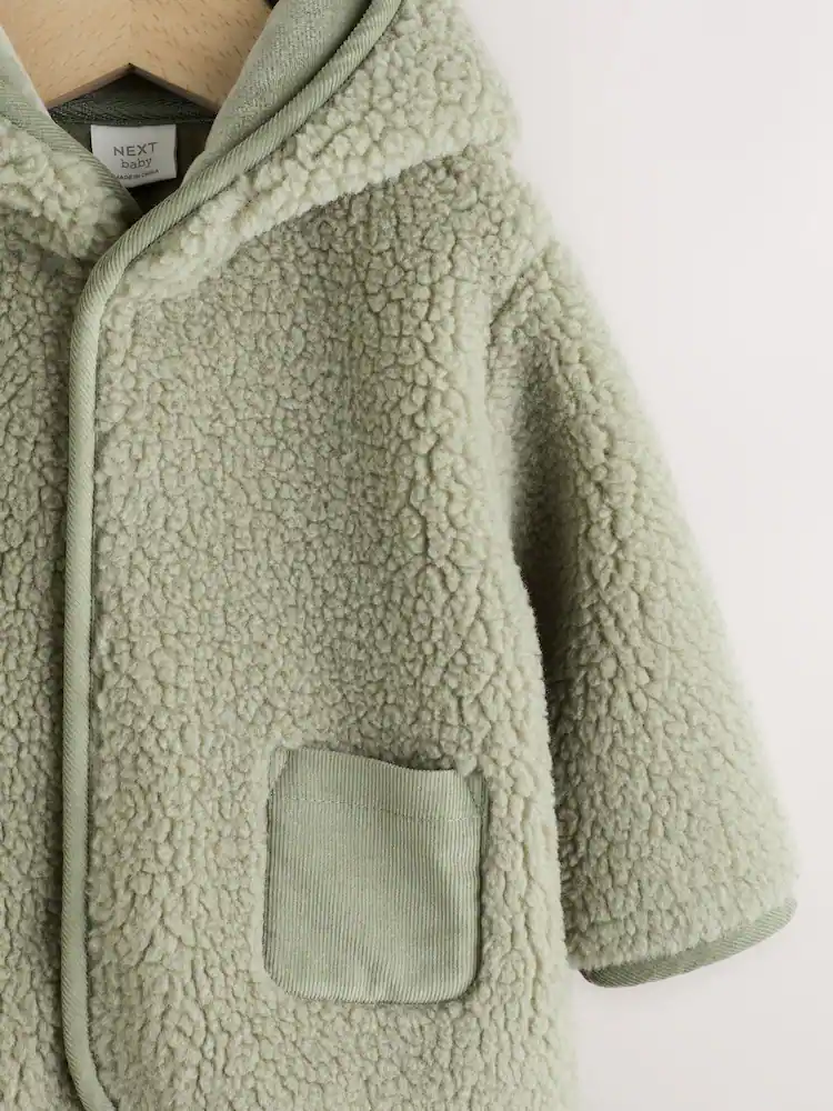 AY9952s3.jpg Sage Green Hooded Baby Borg Jacket (0-18mths) - Image 6