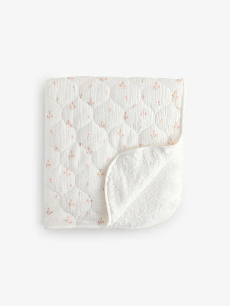 B28499s.jpg Delicate Floral Muslin Baby Fleece Blanket