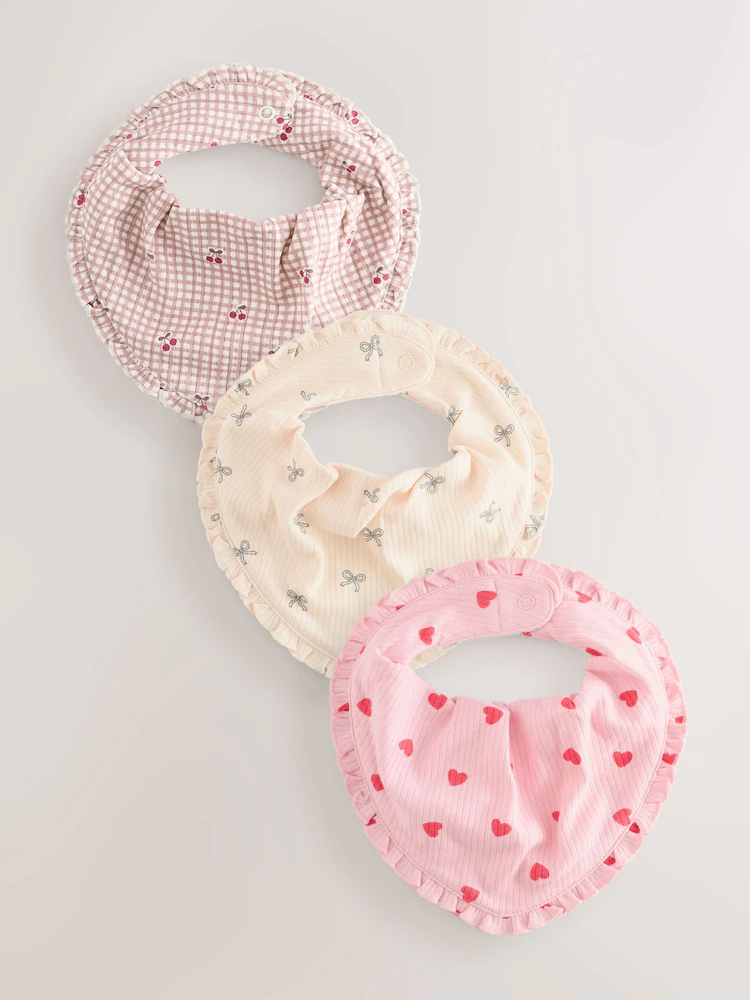 F15555s.jpg Red/Pink Baby Bibs 3 Pack