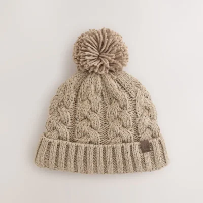 Cream Cable Knit Pom Hat (1-16yrs)