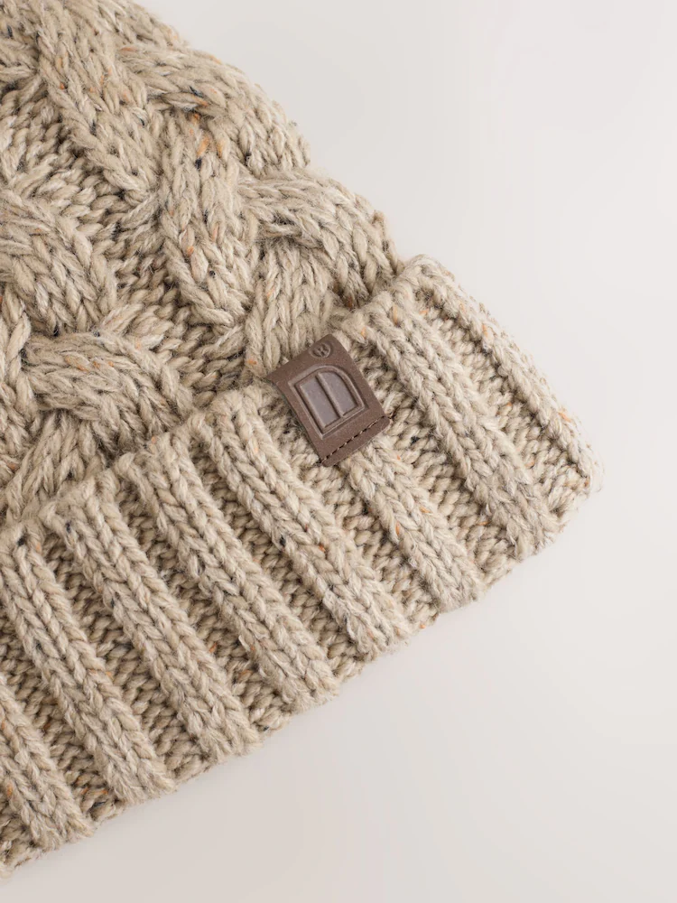 F31448s3.jpg Cream Cable Knit Pom Hat (1-16yrs) - Image 3