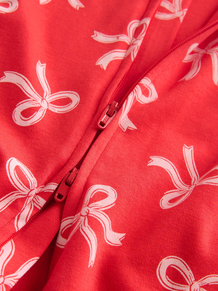 F34044s10.jpg Red Bow Two Way Zip Sleepsuits 3 Pack (0-2yrs) - Image 9