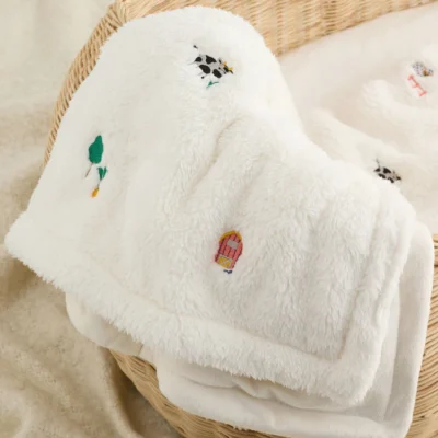 Farm Embroidered Baby Fleece Blanket