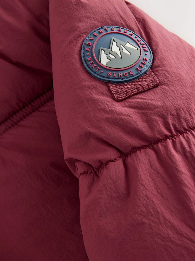 F56579s7.jpg Burgundy Red Borg Lined Padded Shower Resistant Coat (3mths-7yrs) - Image 8