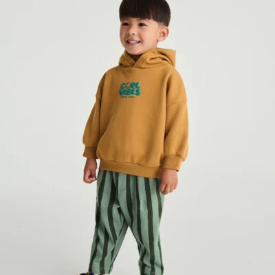 Rust Brown Cool Vibes Printed Hoodie and Joggers Set (3mths-7yrs)