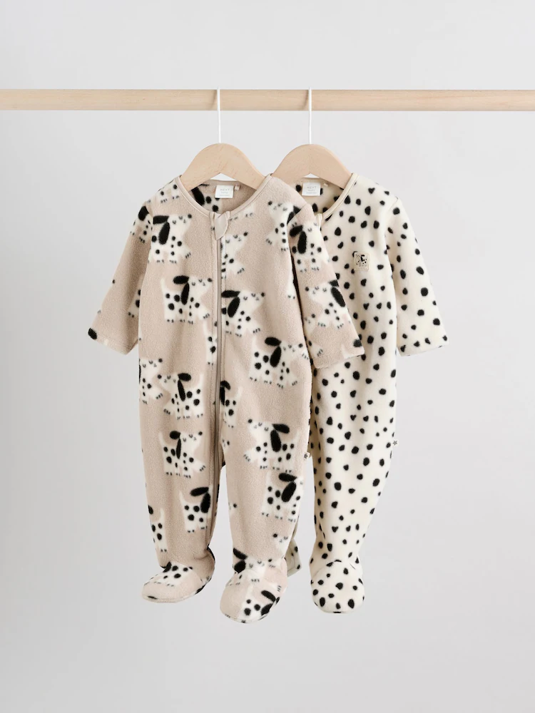 F73334s.jpg Neutral Baby Micro Fleece Two Way Zip Sleepsuits 2 Pack