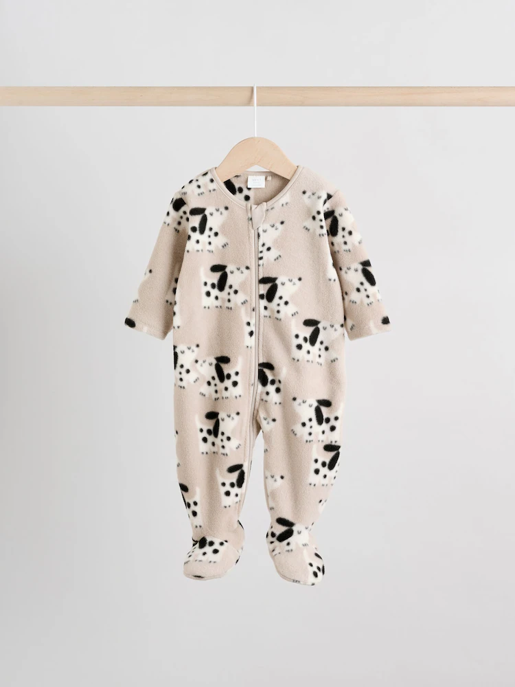 F73334s2.jpg Neutral Baby Micro Fleece Two Way Zip Sleepsuits 2 Pack - Image 4