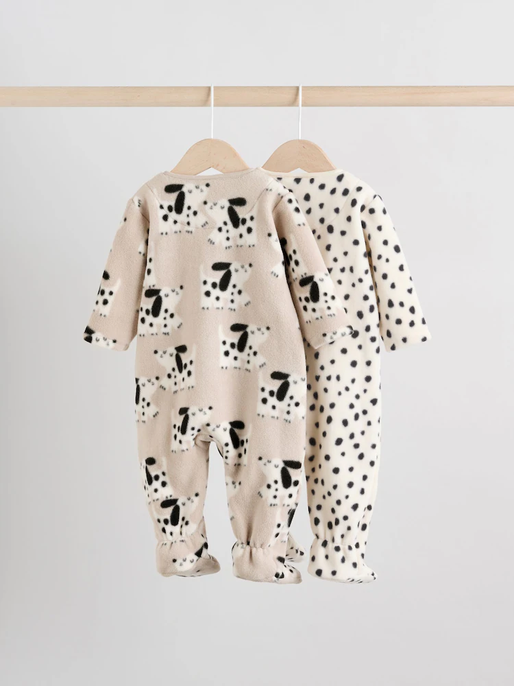F73334s5.jpg Neutral Baby Micro Fleece Two Way Zip Sleepsuits 2 Pack - Image 2
