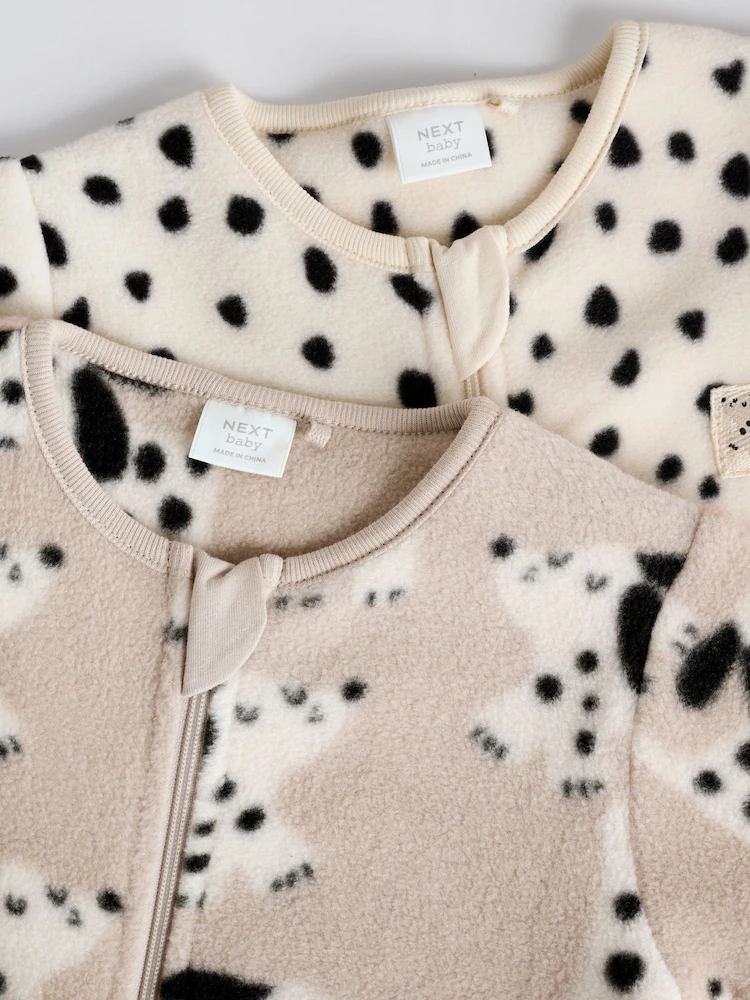 F73334s6.jpg Neutral Baby Micro Fleece Two Way Zip Sleepsuits 2 Pack - Image 7