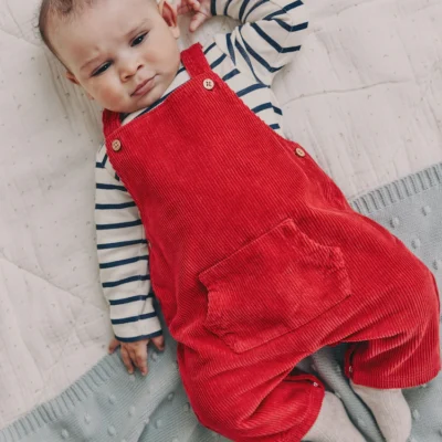 Red Cord Dungarees and Bodysuit Set (0mths-2yrs)