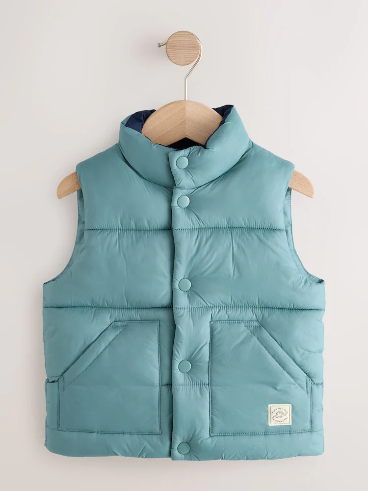 H16332s.jpg Light Blue Padded Gilet (3mths-10yrs)