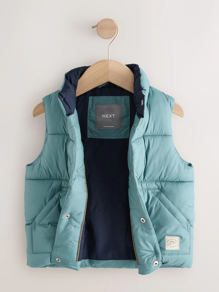 H16332s2.jpg Light Blue Padded Gilet (3mths-10yrs) - Image 2