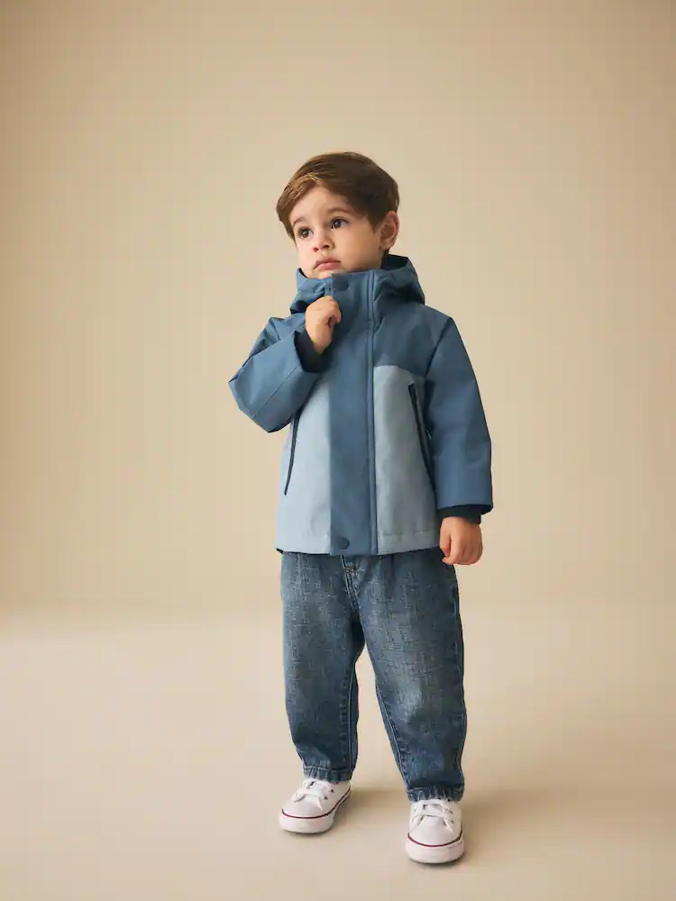 H34689s2.jpg Light Blue Waterproof Fleece Lined Anorak (3mths-7yrs) - Image 2