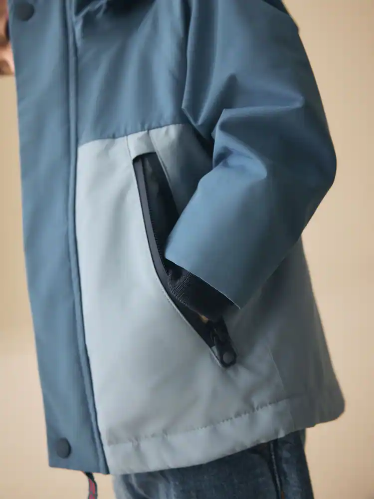 H34689s5.jpg Light Blue Waterproof Fleece Lined Anorak (3mths-7yrs) - Image 6