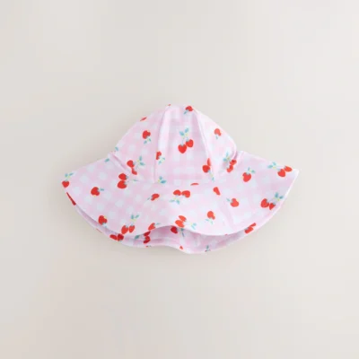 Pink Cherry Gingham Swim Hat (3mths-10yrs)