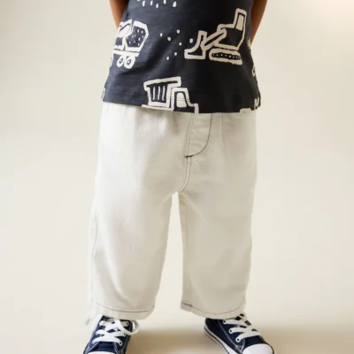 Ecru Wide Leg Jeans (3mths-7yrs)