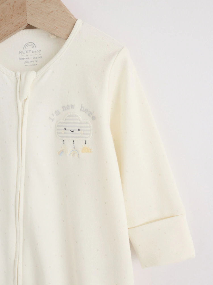 H44313s8.jpg Neutral Im New Here Sleepsuit And Hat Set (0-9mths) Immediate - Image 7