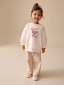 Cream Wide Leg Sweatshirt & Set (3months-7years)