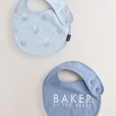 Baker by Ted Baker 2 Pack Blue Baby Bibs